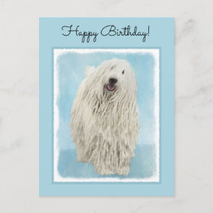 Carte Postale Peinture Komondor - Cute Original Chien Art