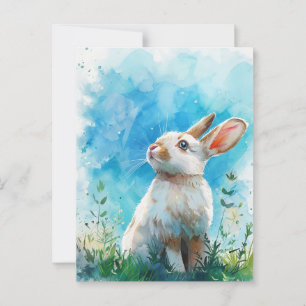 Carte postale Peinture lapin vintage