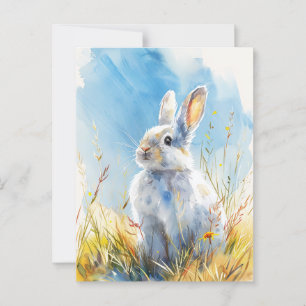 Carte postale Peinture lapin vintage