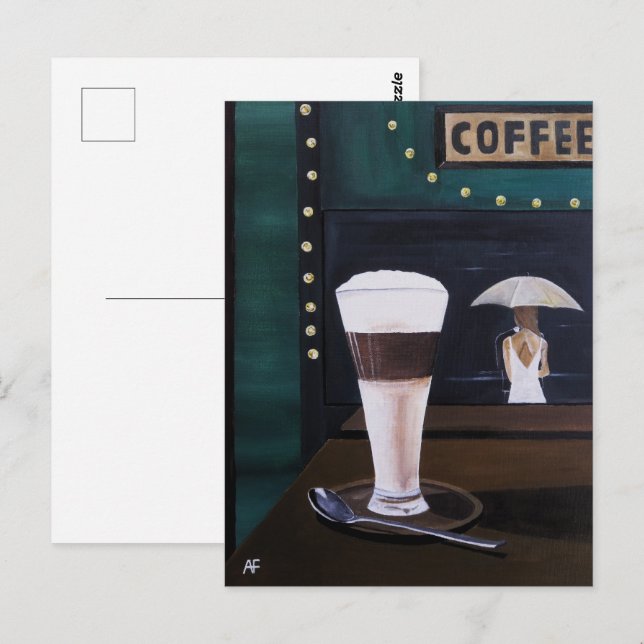 Carte Postale Peinture Latte Macchiato par Alfred Fox (Devant / Derrière)
