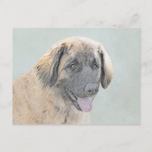 Carte Postale Peinture Leonberger - Art Original de Chien Mignon