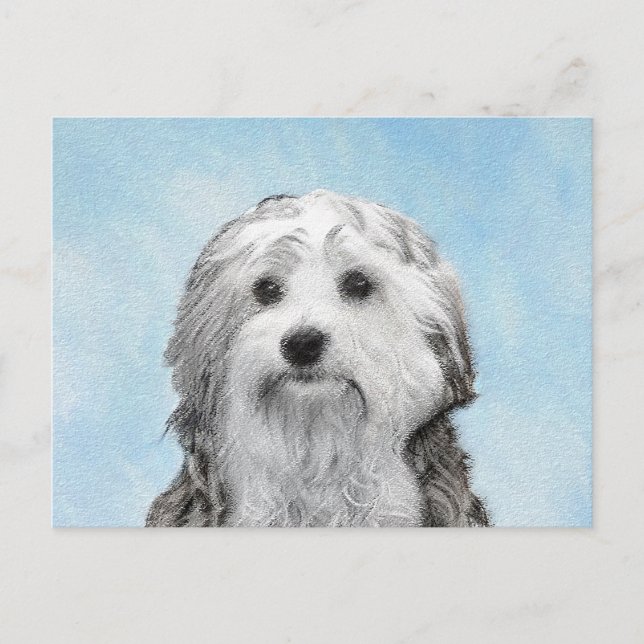 Carte Postale Peinture Lowchen - Cute Original Chien Art (Devant)