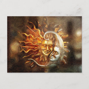 Carte Postale Peinture : Lunaire aime solaire