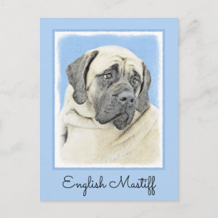 Carte Postale Peinture Mastiff (Fawn) anglaise - Art Chien origi