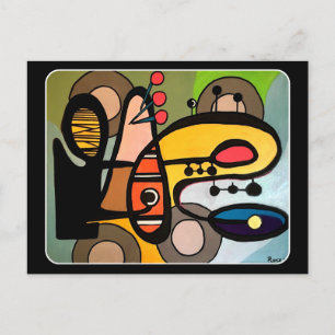 Carte Postale Peinture "Mid-Century Modern Abstrait the Machine"