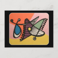 Peinture 'Mid-Century moderne Abstraite, papillon'