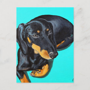 Carte Postale Peinture miniature Dachshund