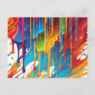 Carte Postale Peinture Moderne au Goutte à Goutte