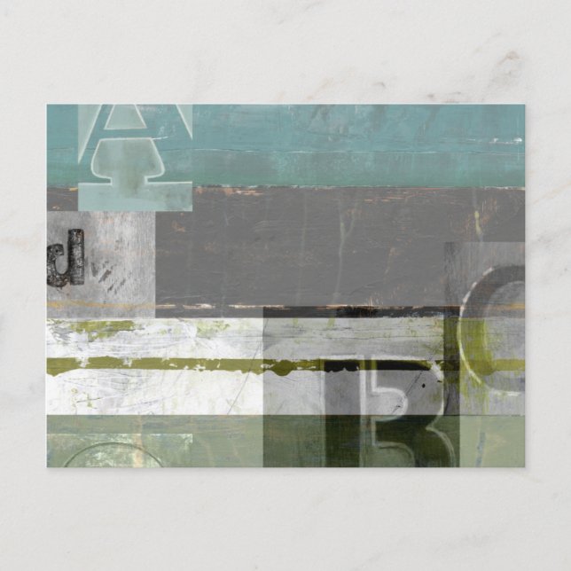 Carte Postale Peinture moderne avec lettres assorties (Devant)