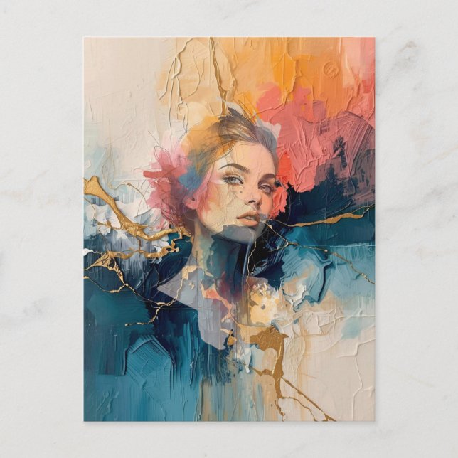 Carte Postale peinture murale abstraite, impression d'art modern (Devant)