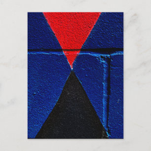 Carte Postale Peinture murale géométrique abstraite rouge bleu n