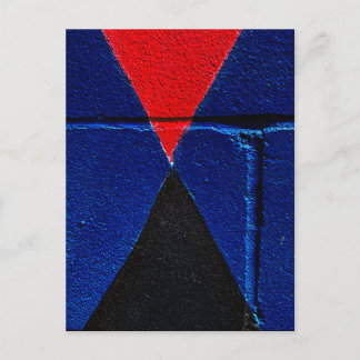 Carte Postale Peinture murale géométrique abstraite rouge bleu n