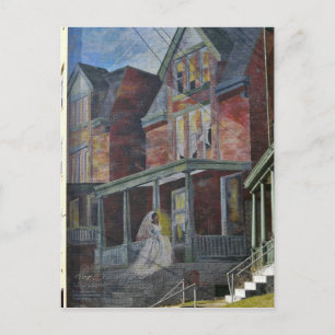 Carte Postale Peinture murale : la mariée entrant dans sa "maiso