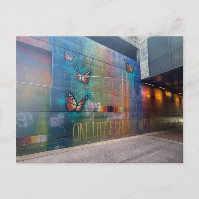 Carte Postale Peinture murale papillon (Devant)