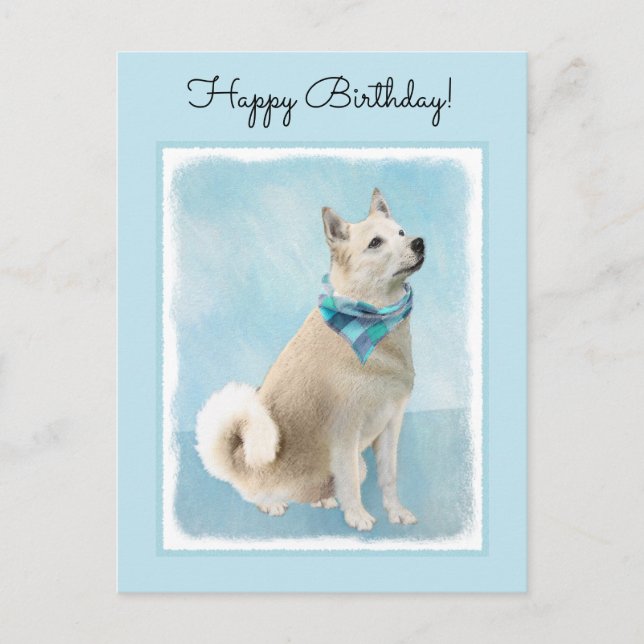 Carte Postale Peinture norvégienne Buhund - jolie art original c (Devant)