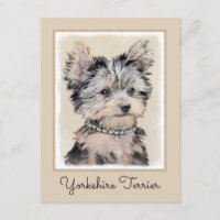 Peinture originale de chiot Yorkshire Terrier