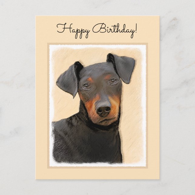 Carte Postale Peinture originale de Manchester Terrier, Art anim (Devant)