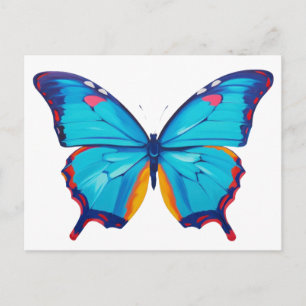 Carte Postale peinture papillon morpho bleu
