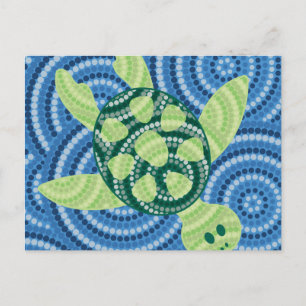 Carte Postale Peinture par point de tortue autochtone