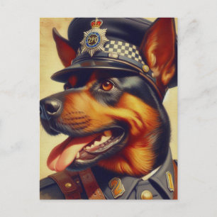 Carte Postale Peinture par Rottweiler rétro