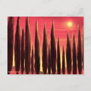 Carte Postale Peinture Paysage Toscane - Multi