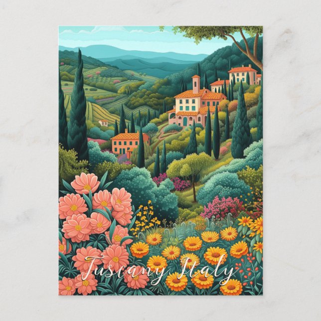 Carte Postale Peinture paysagère toscane | Italie | Art (Devant)