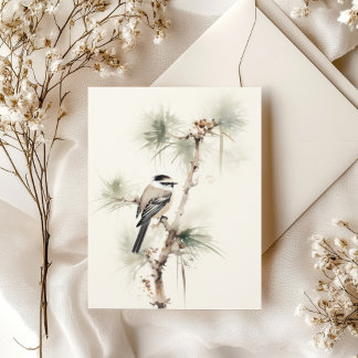 CARTE POSTALE PEINTURE PETITE COULEUR D'EAU OISEAU