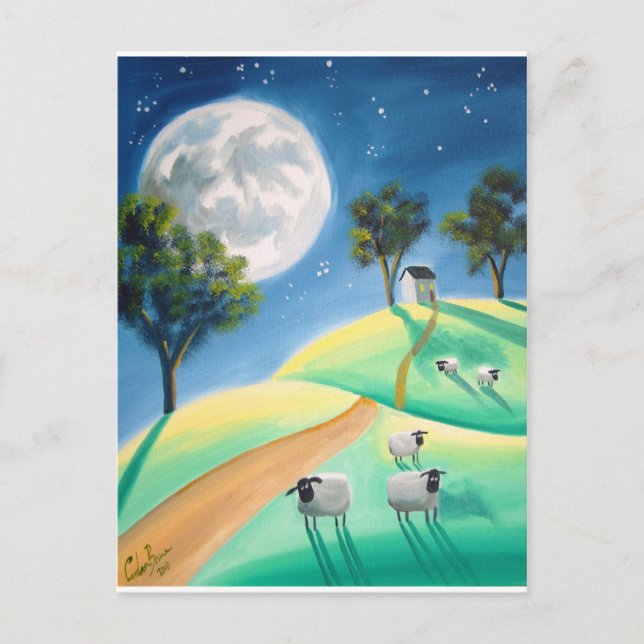 Carte Postale PEINTURE Pleine lune ET MOULE (Devant)