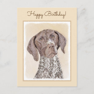 Carte Postale Peinture pointeur germanique à pois court - Chien 