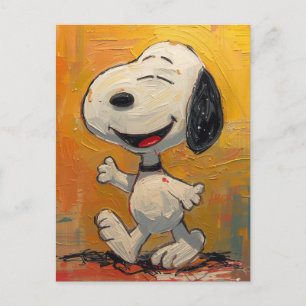 Carte Postale Peinture Pop Art de Chien Beagle Joyeux