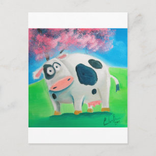 Carte Postale Peinture populaire de vache mignonne Gordon Bruce