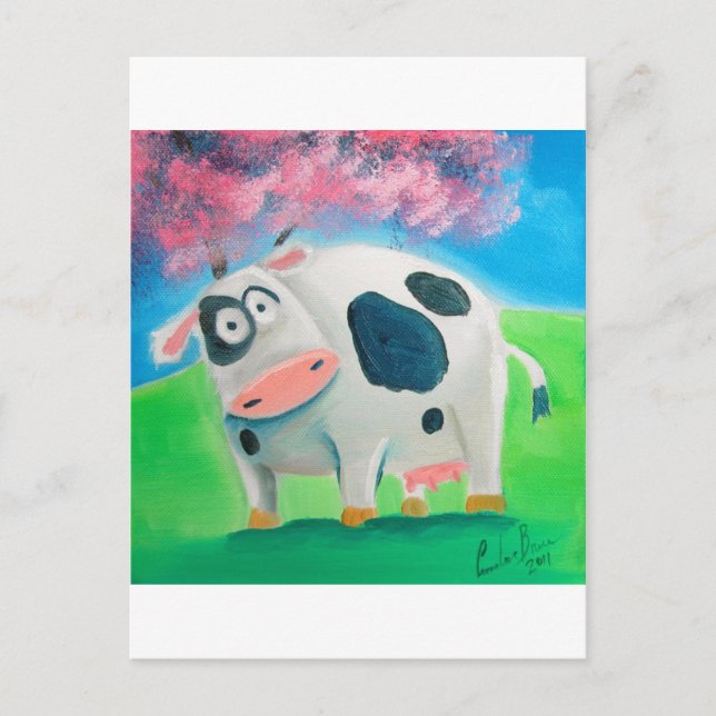 Carte Postale Peinture populaire de vache mignonne Gordon Bruce (Devant)