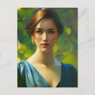 Carte postale Peinture Portrait femme