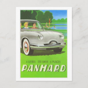 Carte Postale Peinture publicitaire de voiture classique françai