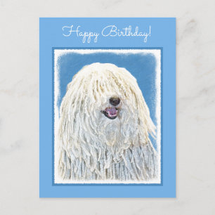 Carte Postale Peinture Puli - Cute Original Chien Art