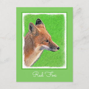 Carte Postale Peinture Red Fox - Art original de la faune