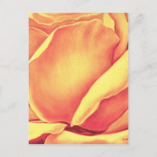 Carte Postale Peinture rose jaune - Multi