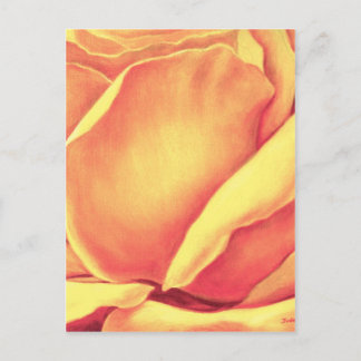 Carte Postale Peinture rose jaune - Multi