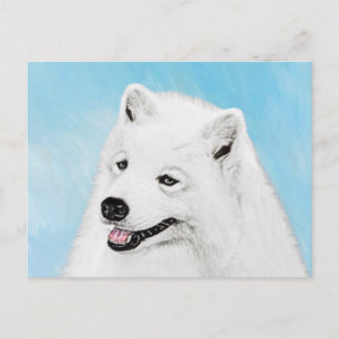 Carte Postale Peinture Samoyed - Cute Original Chien Art