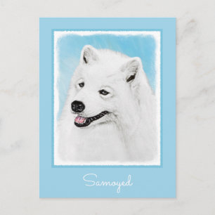 Carte Postale Peinture Samoyède - Art de chien original mignon