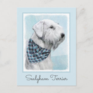 Carte Postale Peinture Sealyham Terrier - Cute Original Chien Ar