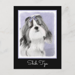 Carte Postale Peinture Shih Tzu - Cute Original Chien Art