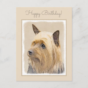 Carte Postale Peinture Silky Terrier - Cute Original Chien Art