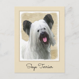 Carte Postale Peinture Skye Terrier - Cute Original Chien Art