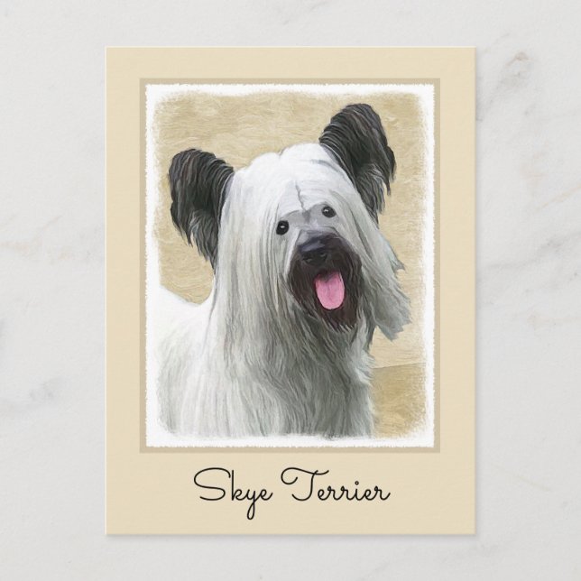 Carte Postale Peinture Skye Terrier - Cute Original Chien Art (Devant)