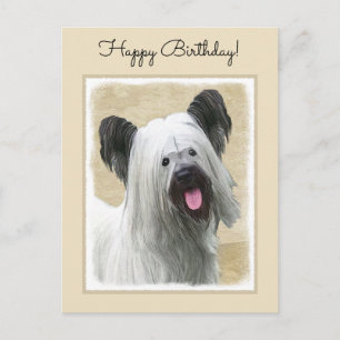 Carte Postale Peinture Skye Terrier - Cute Original Chien Art