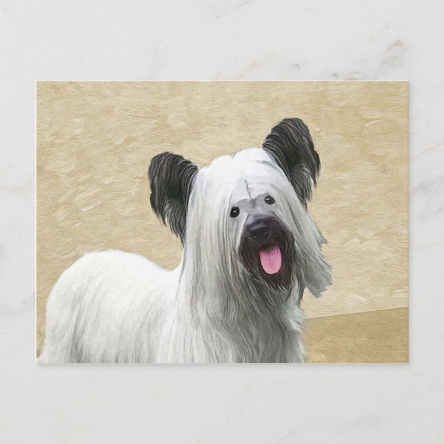 Carte Postale Peinture Skye Terrier - Cute Original Chien Art (Devant)