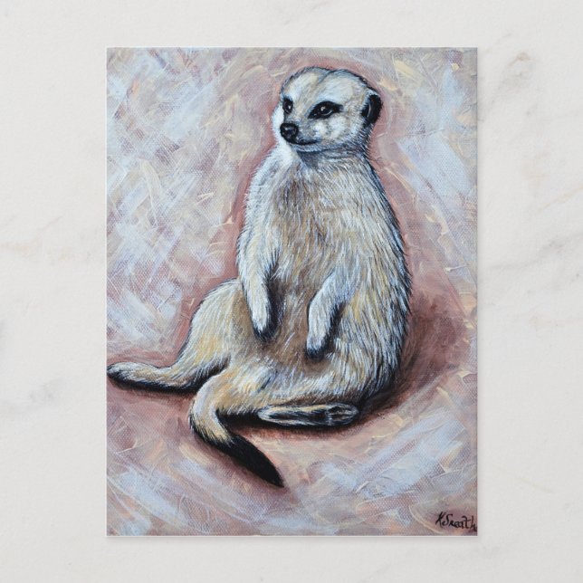 Carte Postale Peinture Slouchy Meerkat (Devant)