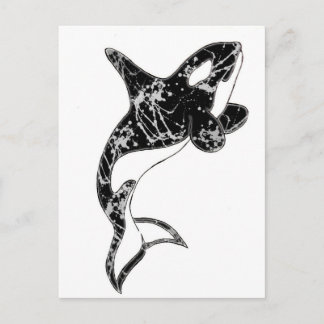 Carte Postale Peinture Splatter Orca Art