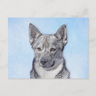 Carte Postale Peinture Suédoise Vallhund - Cute Original Chien A